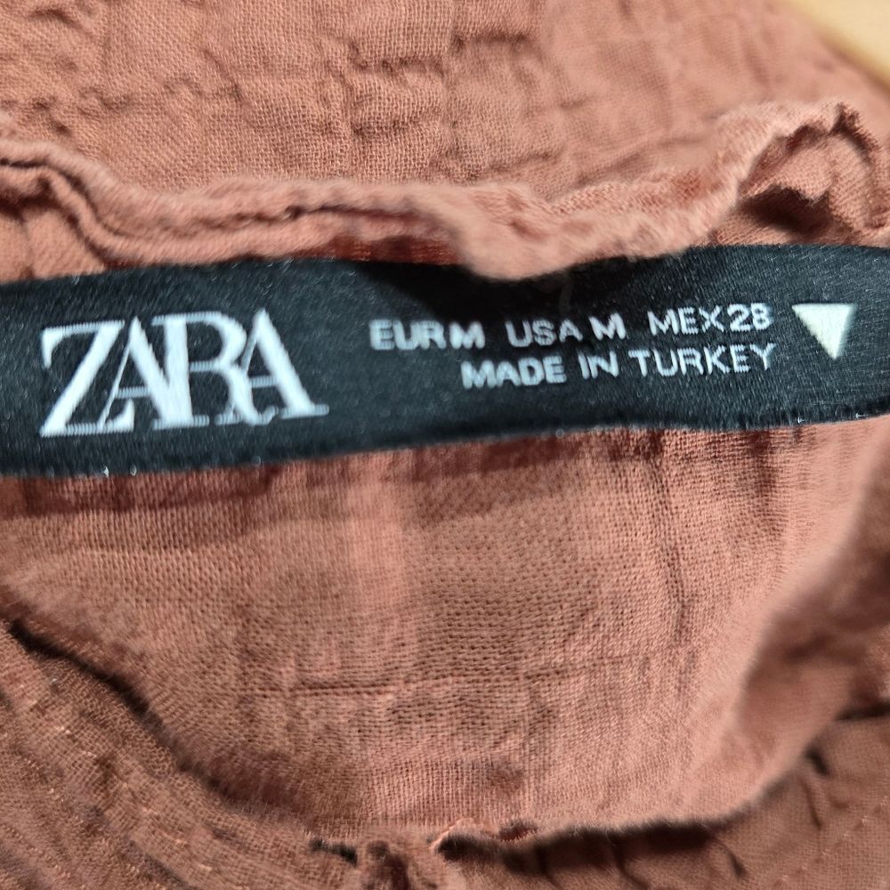 Zara Terracotta Ruffled Blouse - Picture 5 of 8